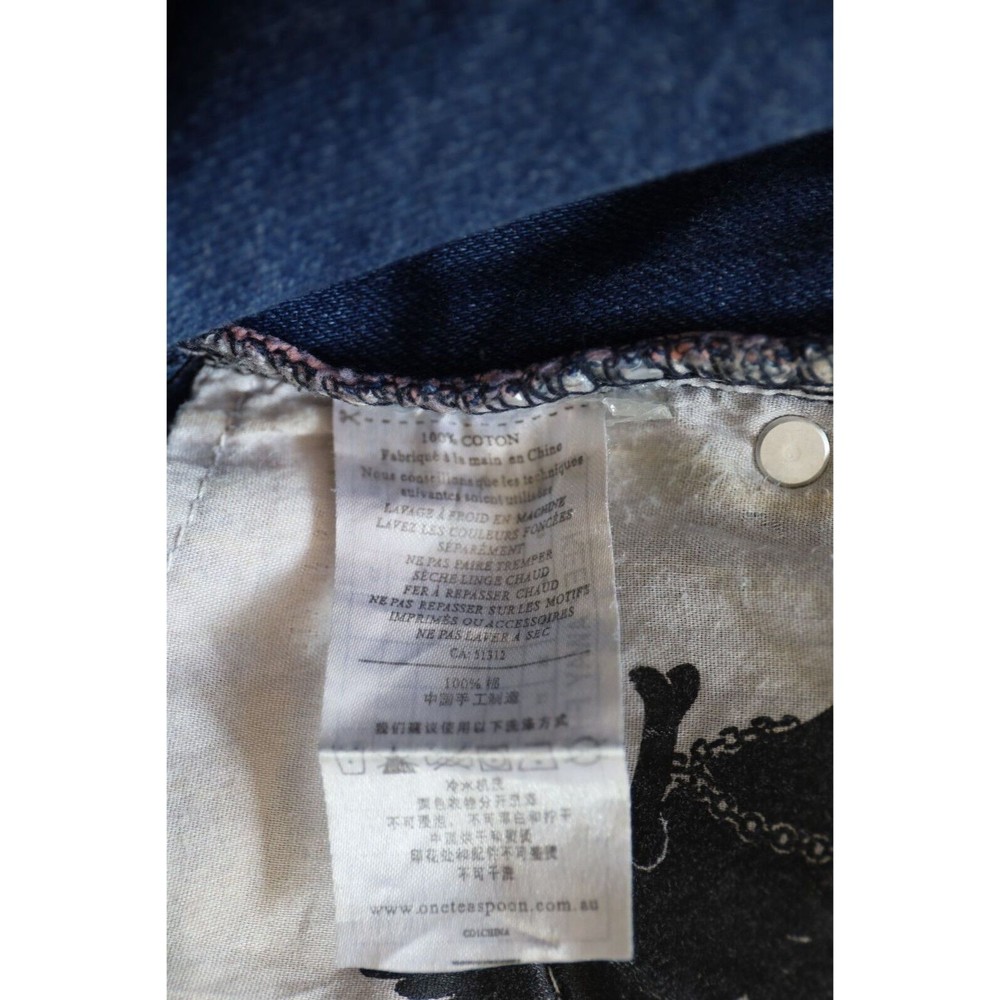 One X One Teaspoon Jeans Size 25 Distress Denim Flare Patched Frayed Grunge Emo - Picture 7 of 10